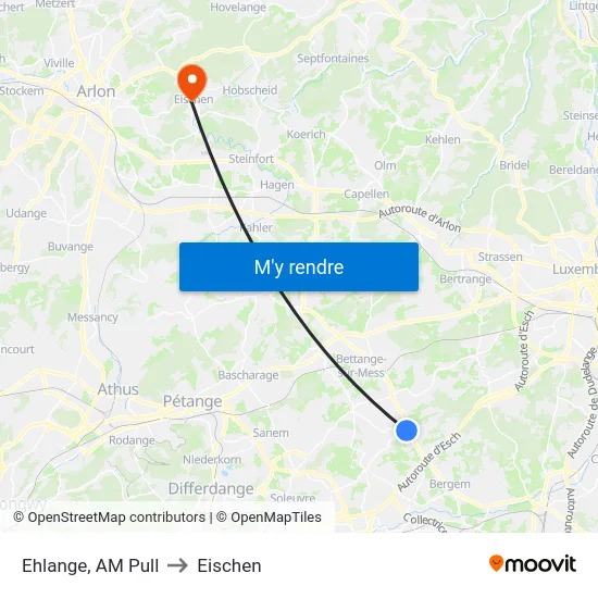 Ehlange, AM Pull to Eischen map