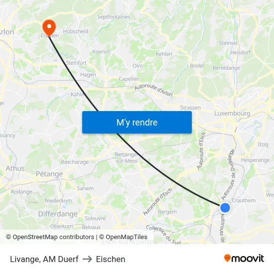 Livange, AM Duerf to Eischen map