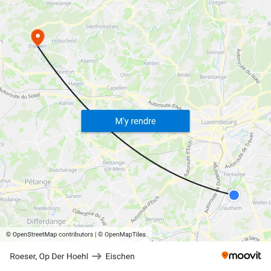 Roeser, Op Der Hoehl to Eischen map