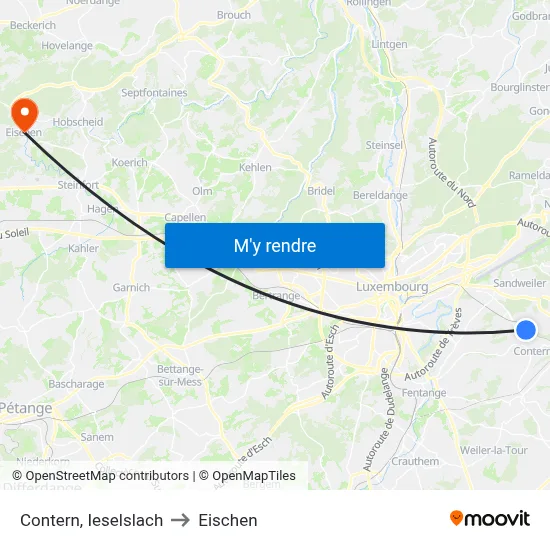 Contern, Ieselslach to Eischen map