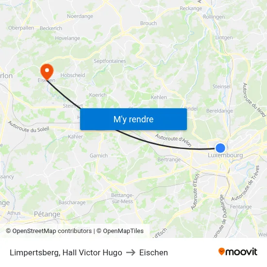 Limpertsberg, Hall Victor Hugo to Eischen map