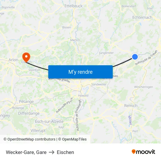 Wecker-Gare, Gare to Eischen map