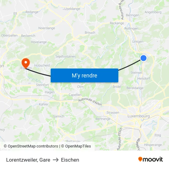 Lorentzweiler, Gare to Eischen map