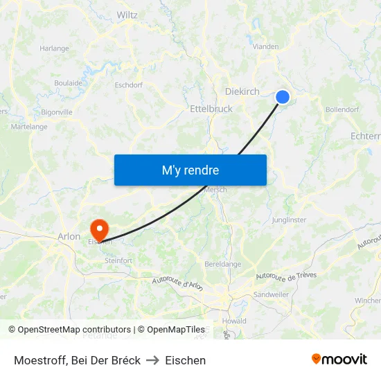 Moestroff, Bei Der Bréck to Eischen map