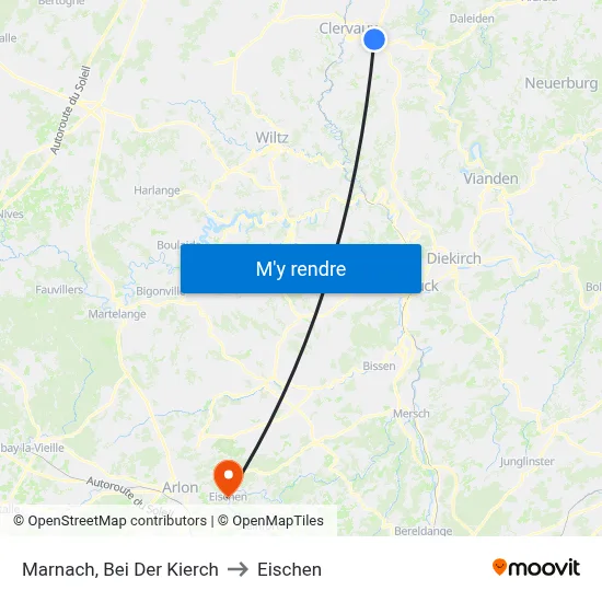 Marnach, Bei Der Kierch to Eischen map