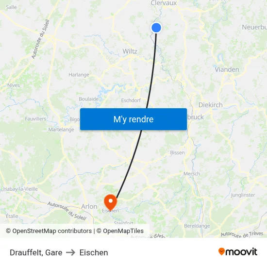 Drauffelt, Gare to Eischen map