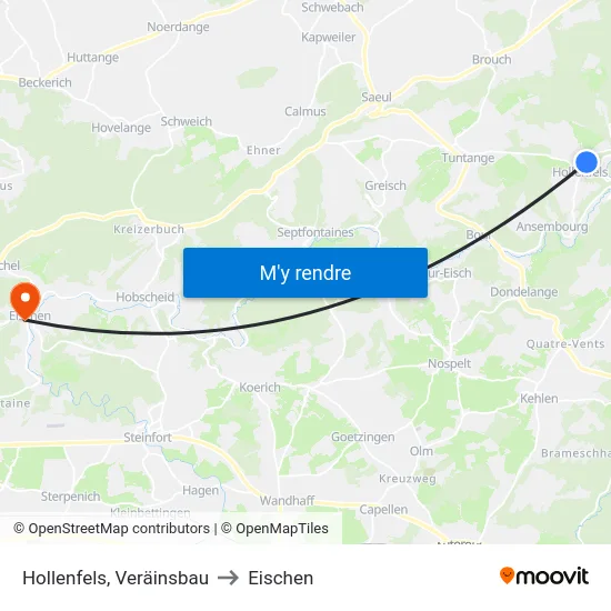 Hollenfels, Veräinsbau to Eischen map