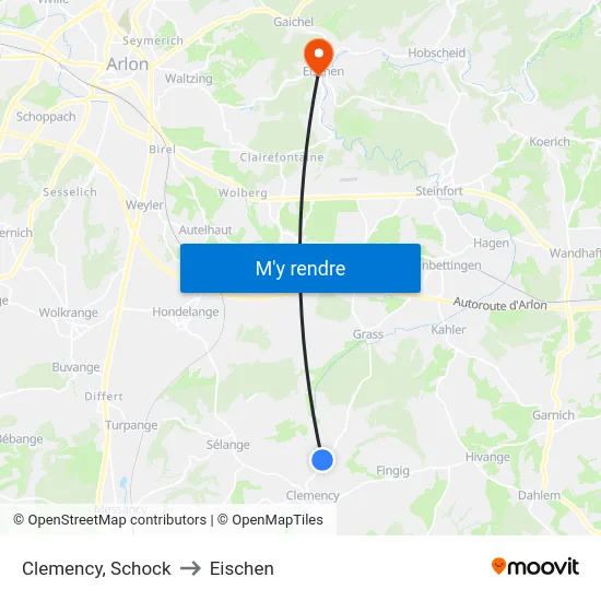 Clemency, Schock to Eischen map