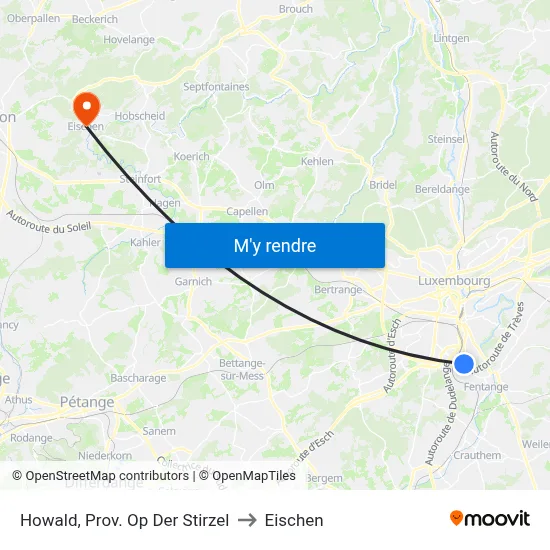 Howald, Prov. Op Der Stirzel to Eischen map