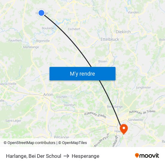 Harlange, Bei Der Schoul to Hesperange map