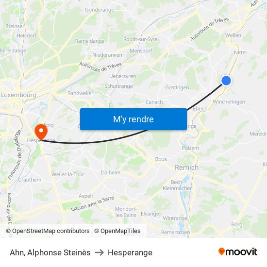 Ahn, Alphonse Steinès to Hesperange map