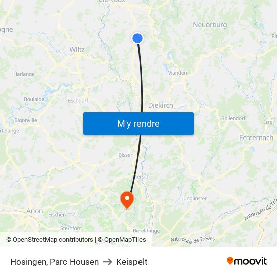 Hosingen, Parc Housen to Keispelt map