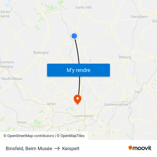 Binsfeld, Beim Musée to Keispelt map