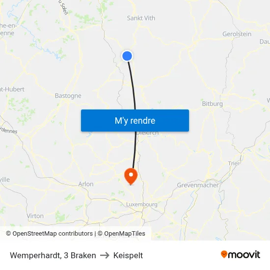 Wemperhardt, 3 Braken to Keispelt map