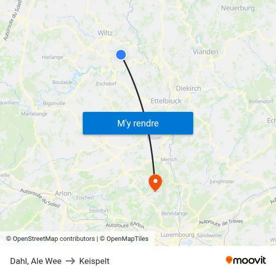 Dahl, Ale Wee to Keispelt map