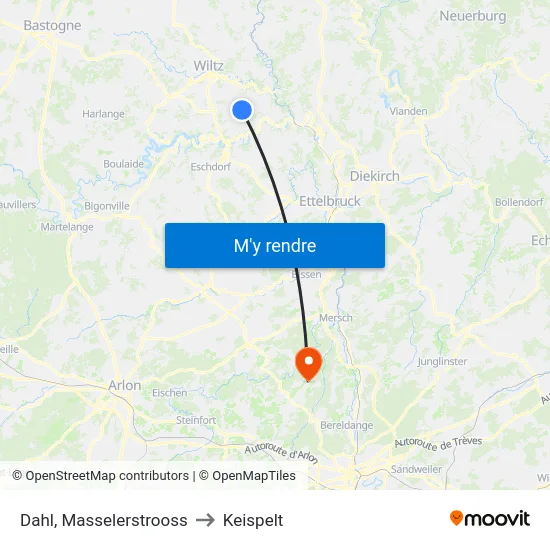 Dahl, Masselerstrooss to Keispelt map