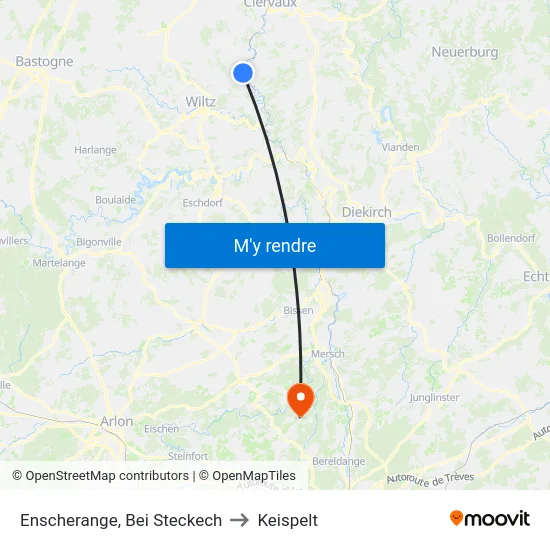 Enscherange, Bei Steckech to Keispelt map