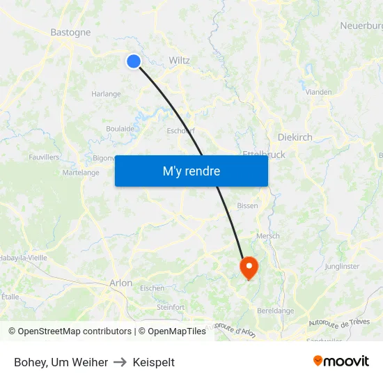 Bohey, Um Weiher to Keispelt map