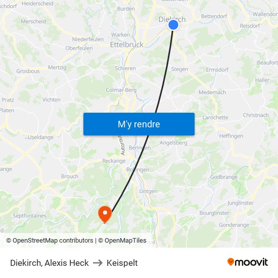 Diekirch, Alexis Heck to Keispelt map