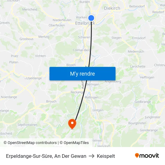 Erpeldange-Sur-Sûre, An Der Gewan to Keispelt map