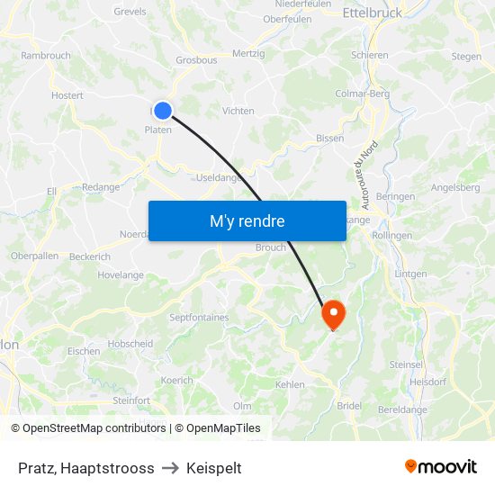 Pratz, Haaptstrooss to Keispelt map