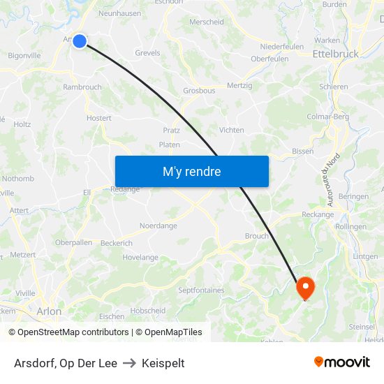Arsdorf, Op Der Lee to Keispelt map