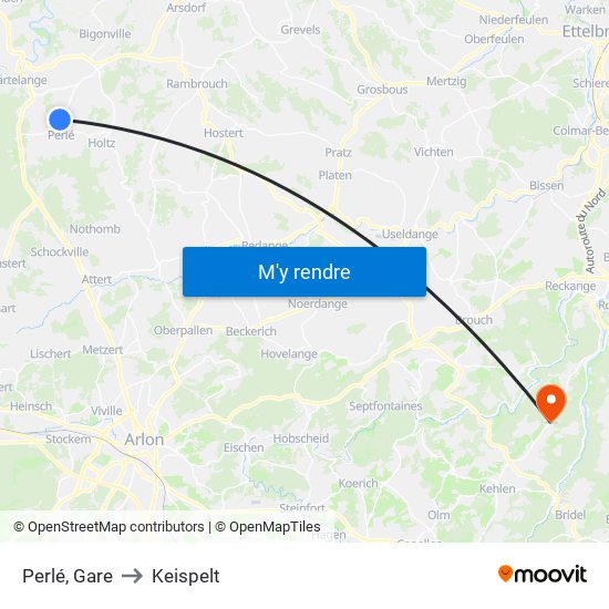 Perlé, Gare to Keispelt map