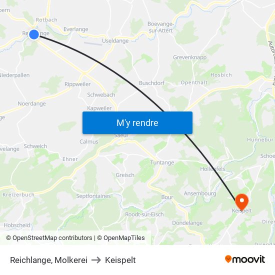 Reichlange, Molkerei to Keispelt map