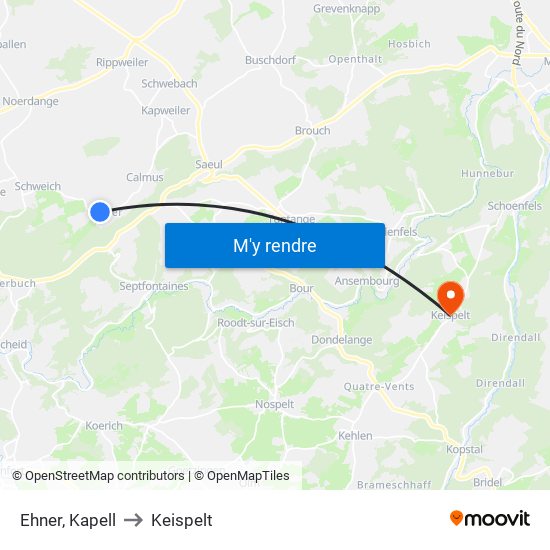 Ehner, Kapell to Keispelt map