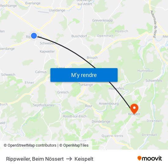 Rippweiler, Beim Nössert to Keispelt map