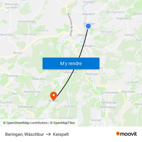 Beringen, Wäschbur to Keispelt map