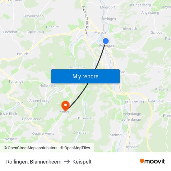 Rollingen, Blannenheem to Keispelt map