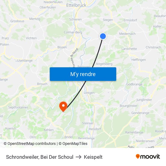 Schrondweiler, Bei Der Schoul to Keispelt map