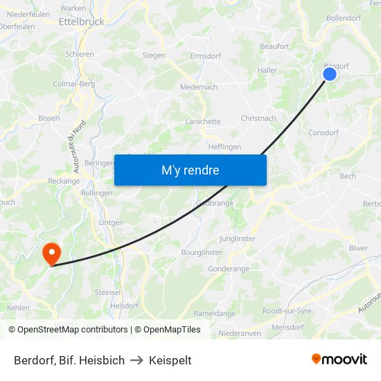 Berdorf, Bif. Heisbich to Keispelt map