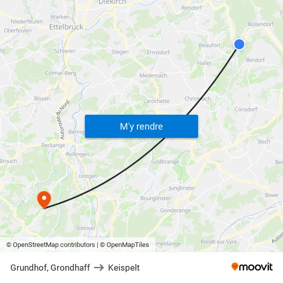 Grundhof, Grondhaff to Keispelt map