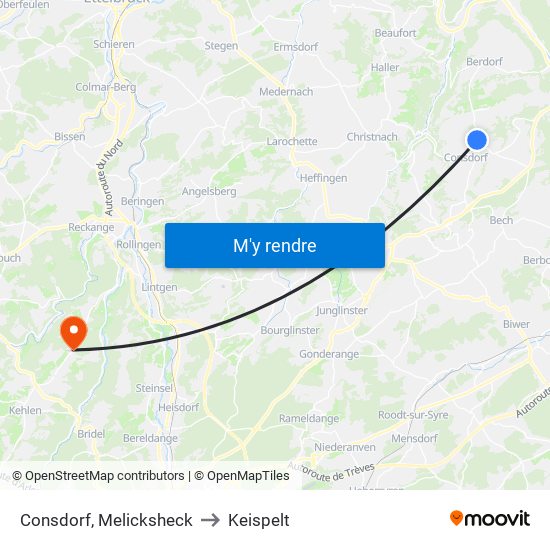 Consdorf, Melicksheck to Keispelt map