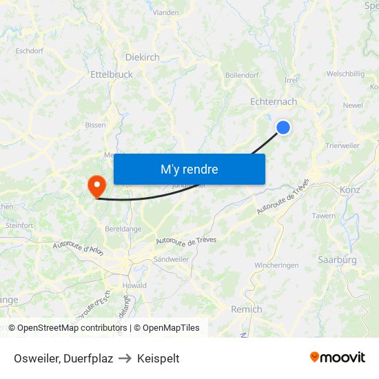 Osweiler, Duerfplaz to Keispelt map