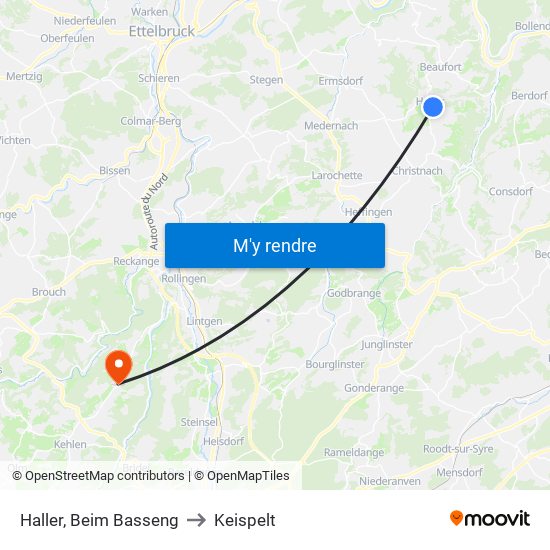 Haller, Beim Basseng to Keispelt map