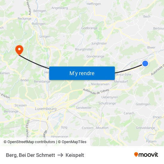 Berg, Bei Der Schmett to Keispelt map