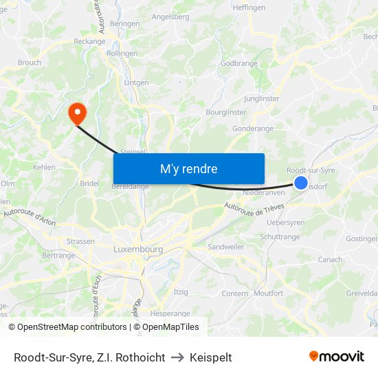 Roodt-Sur-Syre, Z.I. Rothoicht to Keispelt map