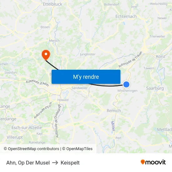 Ahn, Op Der Musel to Keispelt map