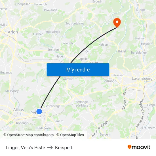 Linger, Velo's Piste to Keispelt map