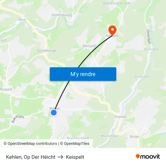 Kehlen, Op Der Héicht to Keispelt map