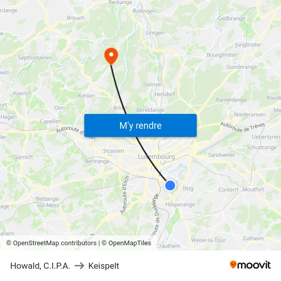 Howald, C.I.P.A. to Keispelt map
