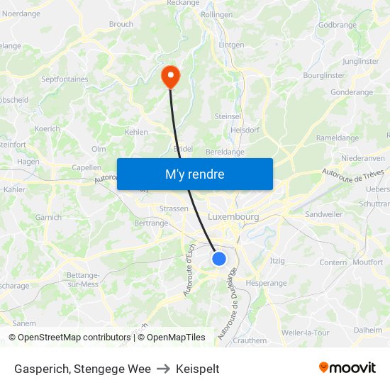 Gasperich, Stengege Wee to Keispelt map