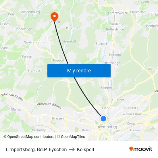 Limpertsberg, Bd.P. Eyschen to Keispelt map