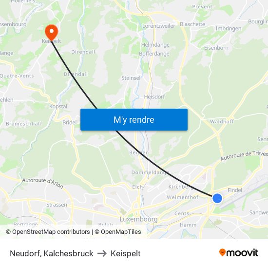 Neudorf, Kalchesbruck to Keispelt map
