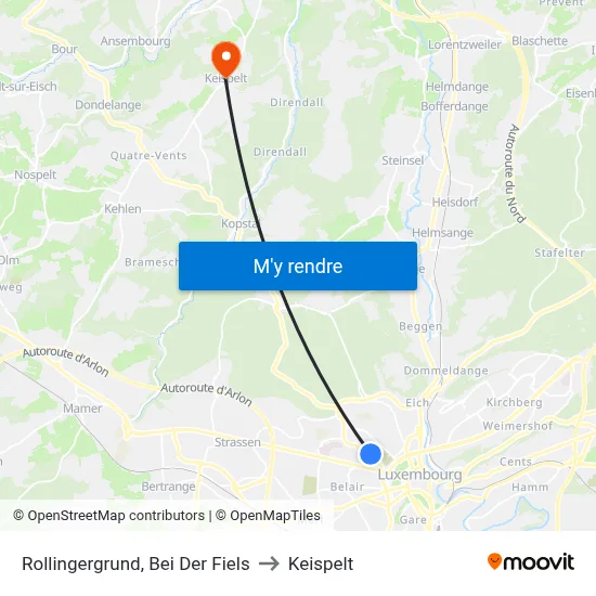 Rollingergrund, Bei Der Fiels to Keispelt map