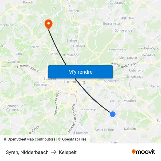 Syren, Nidderbaach to Keispelt map