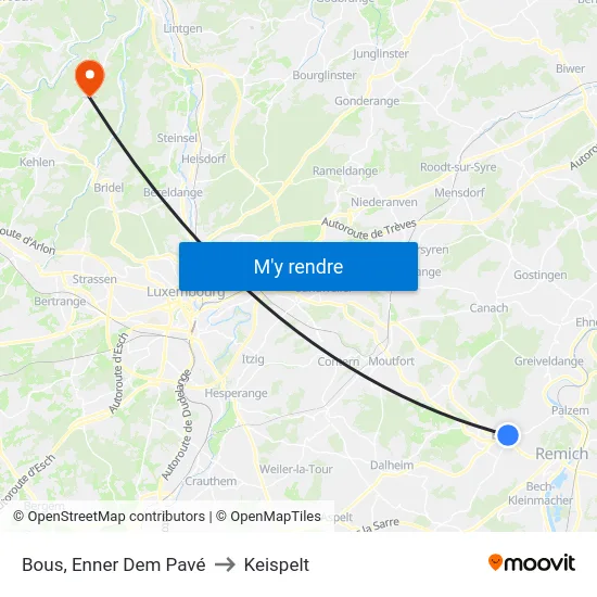 Bous, Enner Dem Pavé to Keispelt map
